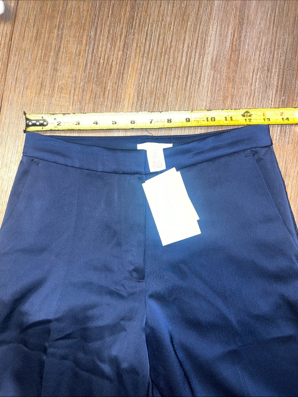 H&M Navy Satin Wide Leg Dress Pants - Picture 7 of 8